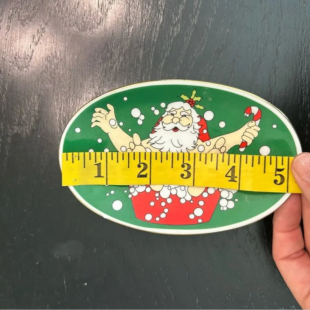 Santa Claus Oval soap dish bath tub kitchen Christmas humor bath decor 3x3